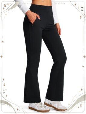 Fleece Lined High Waist Flare Leggings Bootcut Yoga Pants